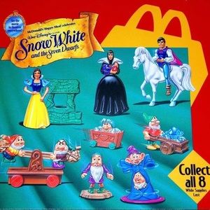 lot of four Snow White Happy Meal toys
